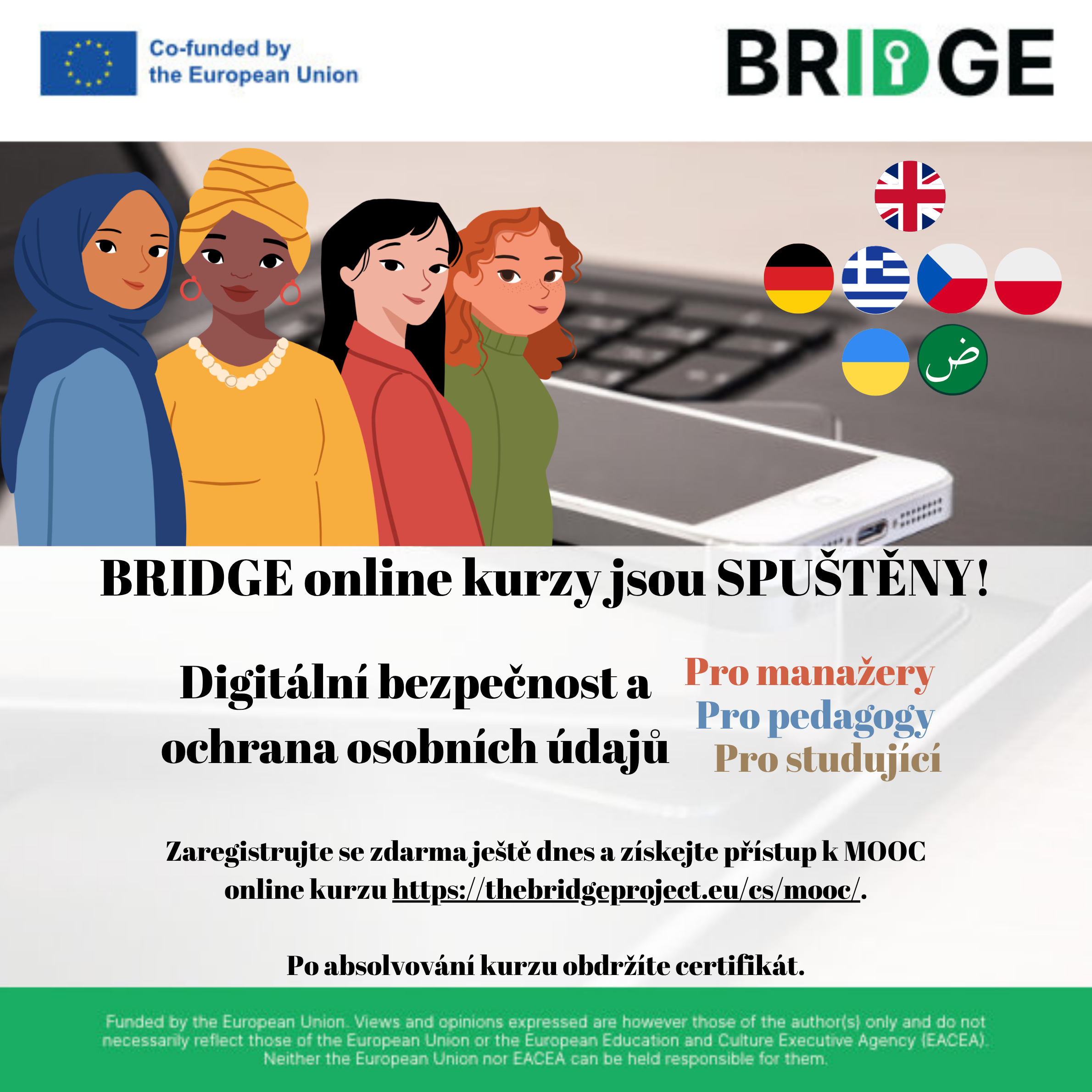BRIDGE online kurzy na digitální bezpečnost spuštěny